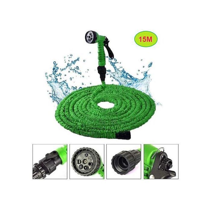 Magic Hose Tuyau Arrosage Extensible et flexible 15M avec Pistolet à Eau 7 jets