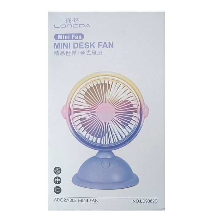Ventilateur portable rechargeable 3vitesse , mini ventilateur électrique portable USB-mauve