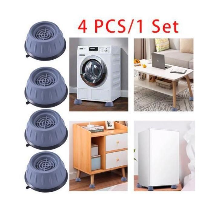 Support Anti-Vibration - Non spécifié - 4 pièces - Caoutchouc - Antidérapant - Noir