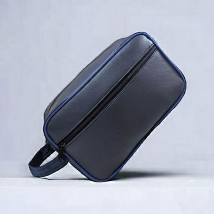 Sac de toilette, Sac en cuir de voyage, ensemble organisateur pour maquillage-Bleu