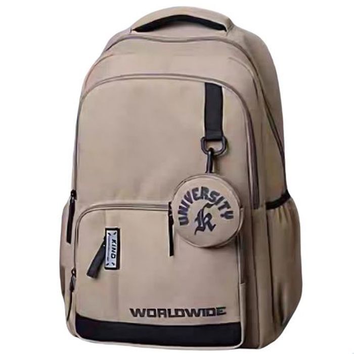 Sac à dos tendance pour étudiants + compartiment PC, cartable scolaire, voyage Marron