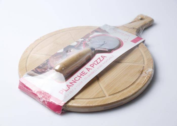 Planche à Fromage - GENERIC - 40,6cm - Bambou - Manche Intégré - Coupeur Inclus