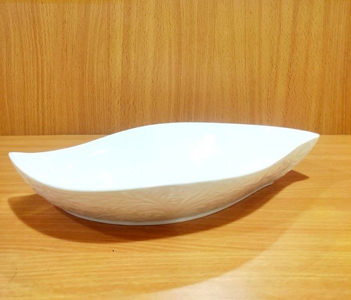 Saladier creux - Mm - 0138 - Porcelaine blanche - Ovale - 35,5 cm x 19,5 cm