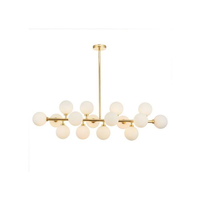 Lustre , plafonnier 16 Boules Style Sputnik couleur laiton