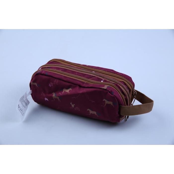 Trousse rectangulaire 3 zips motif Western