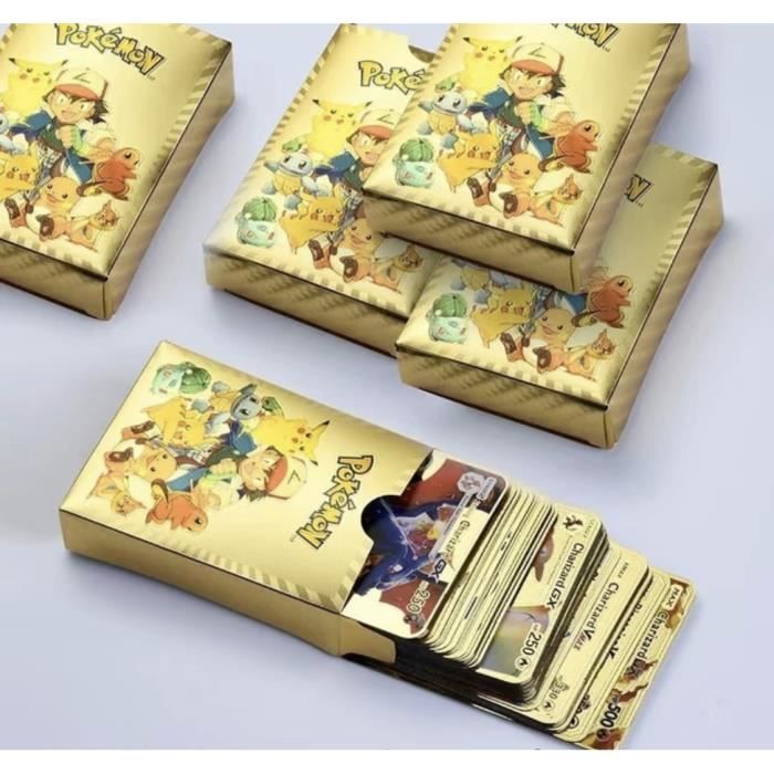 54 Cartes Pokemon Charizard Vmax Plaqué Or, Charizard Golden Vmax DX Gx, Cartes dracaufeu
