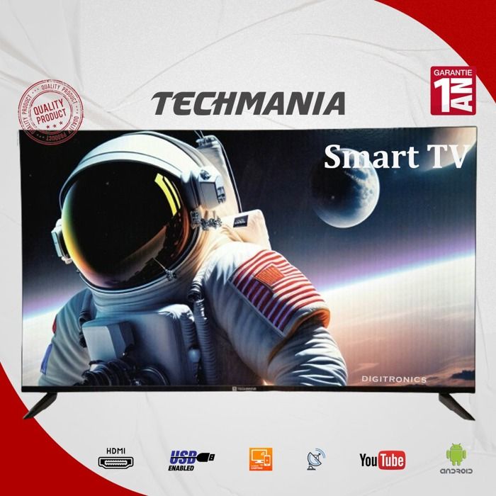 Techmania Smart TV 43" Android FHD - Récepteur intégré + TNT + HDMI + USB