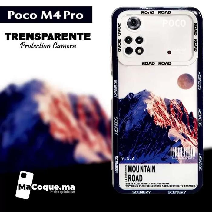 Coque Poco M4 Pro Transparente &amp; Protection Caméra Mountain Pochette Antichoc