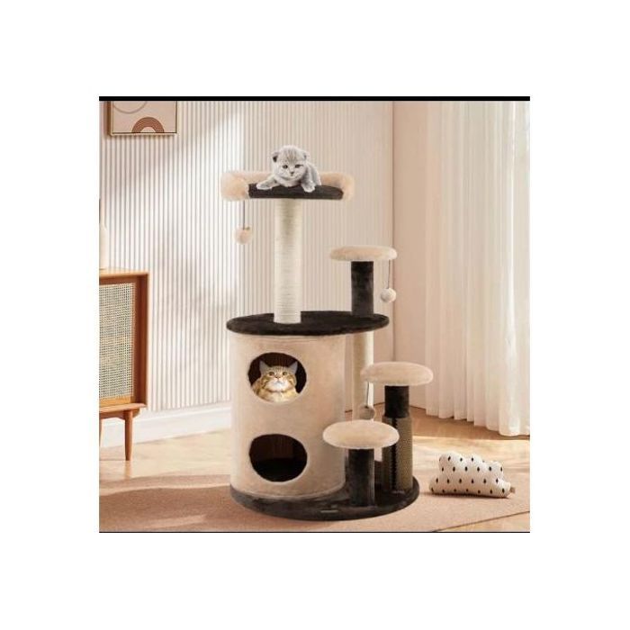 Genres Arbre d'activité à plusieurs niveaux avec tour d'arbre à chat avec condo à 2 niveaux avec trou pour chat