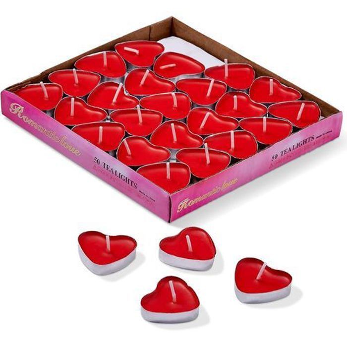 Bougies parfumées - Non spécifié - Forme de Cœur - 50 pcs - Rouge - Élégance - Chic