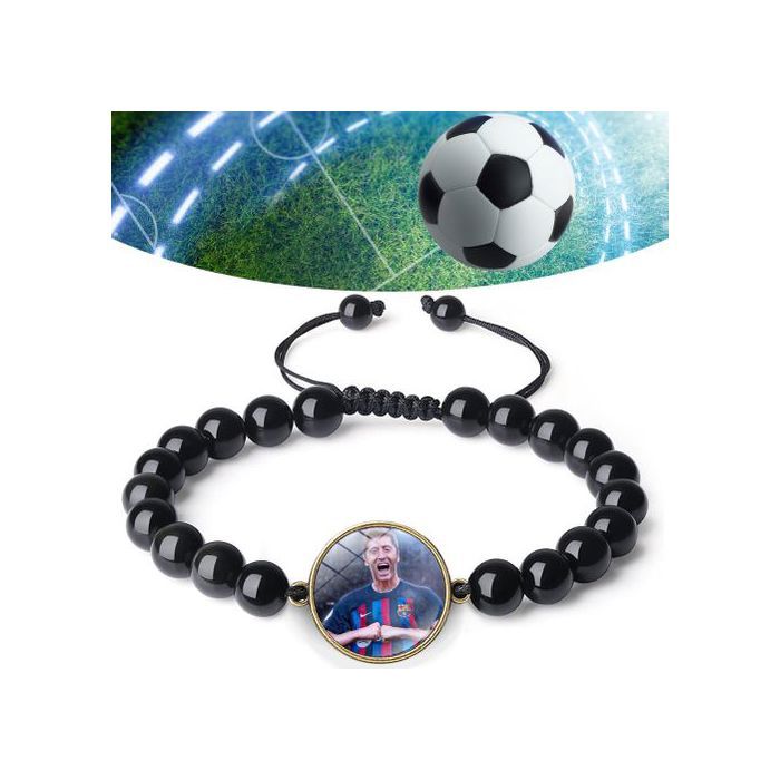 Bracelet en perles Robert Lewandowski FC.barcelona club bayern dortmund foot-ball