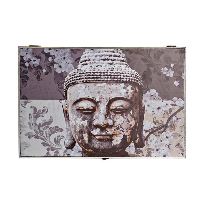BOUDDHA Couvercle compteur en bois 46x6x32 cm v1