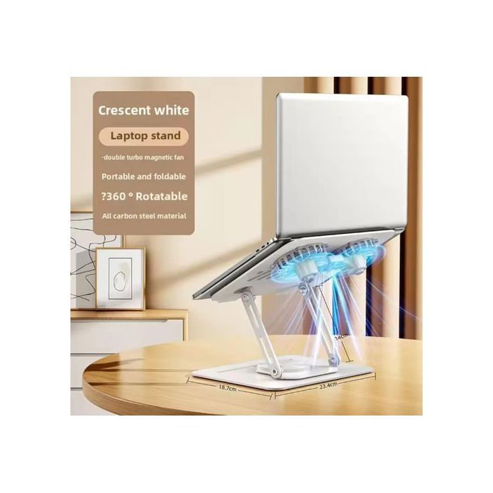 Support Réglable Pc Portable et Tablette avec Ventilateur de Refroidissement électrique