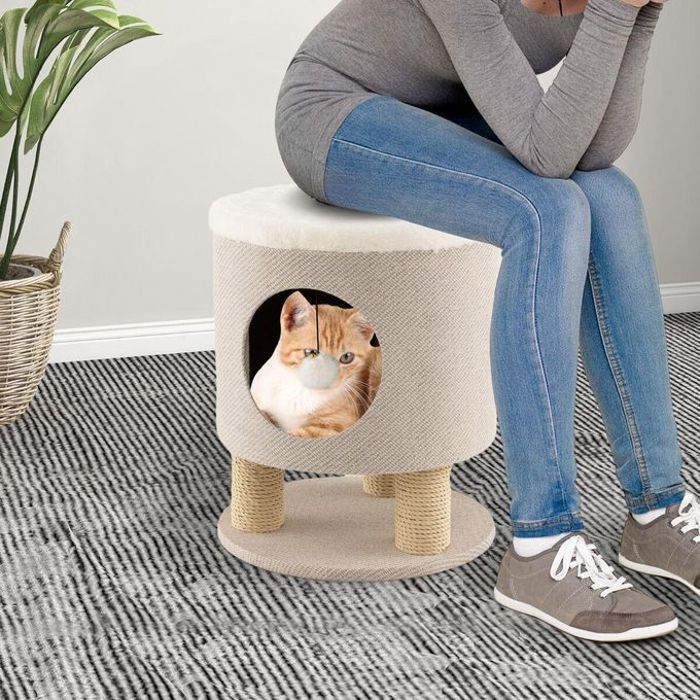 Arbre à chat - Non spécifié - Chaise nid - 3 usages - Poteaux à gratter - Tissu