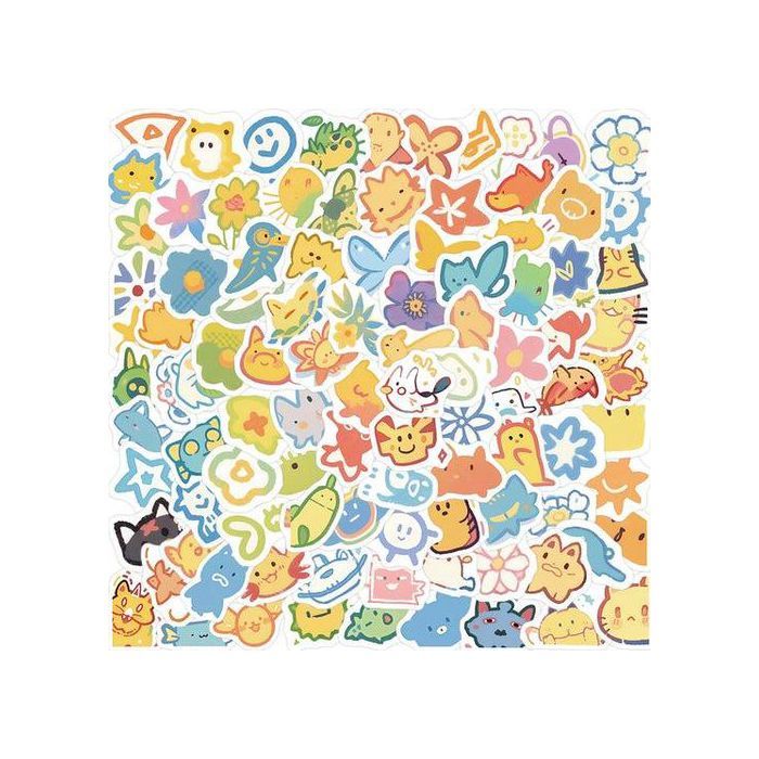Stickers - Strange Graffiti - 60 pièces - Multicolore - Décoration murale - Waterproof