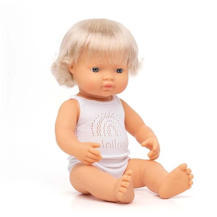 Miniland - Poupée européen Fille 38 cm - Jeux Educatifs - Jeu d'imitation - Dès 10 mois