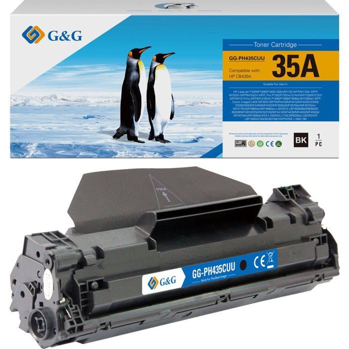 Toner - G&G - CB435A - Compatible HP35A - Noir - 2000 pages - 1 pièce(s)