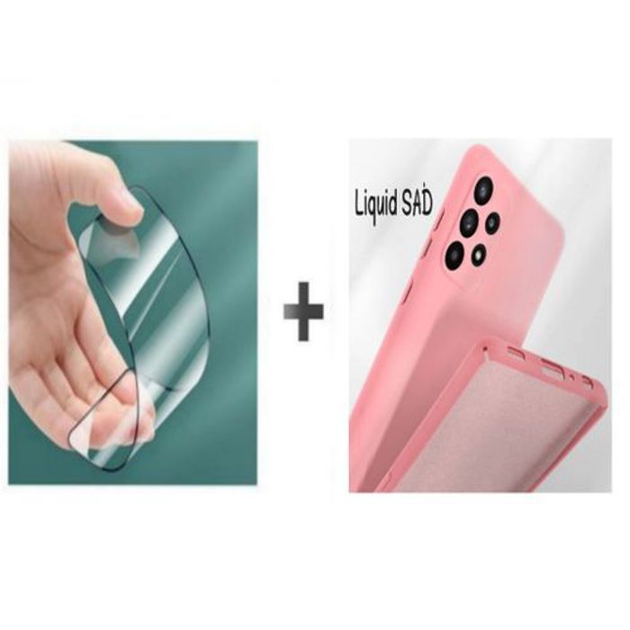 Coque et Protection d'Écran - GÉNÉRIQUE - Samsung A23 - Silicone Souple - Rose - Résistant aux Chocs