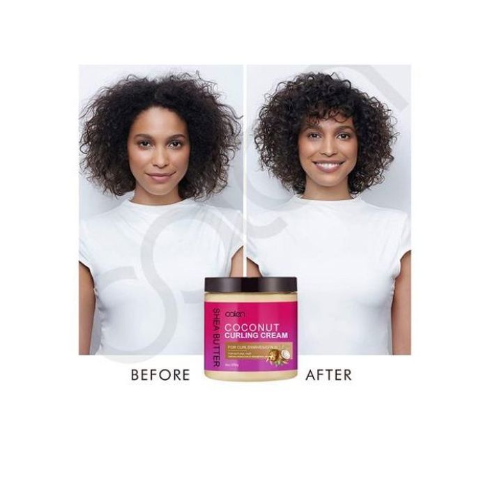 Shea Butter Crème bouclante cheveux Huile d'argan, huile de noix de coco,huile de avocat