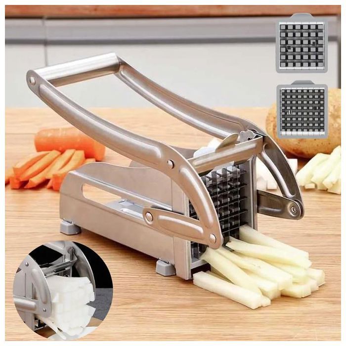 Coupe-pommes de terre - GENERIC - Trancheur de frites - Acier inoxydable - Argent - Multifonctionnel