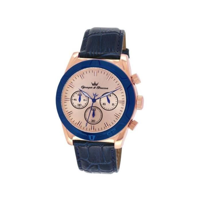 Montre Homme YONGER & BRESSON collection BLUELINE Rose Dorée - HCR 021/TG