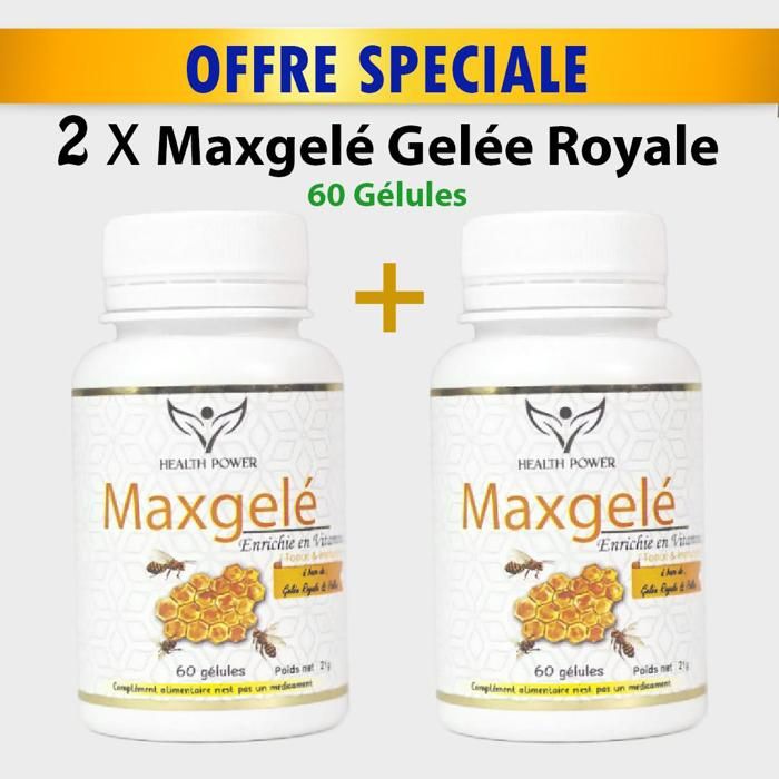 PACK 2 x boites de Maxgelé 60 Gélules - Gelée Royale & Pollen
