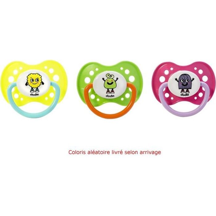 Dodie Sucette Anatomique +18m Fluo Monstre Rose
