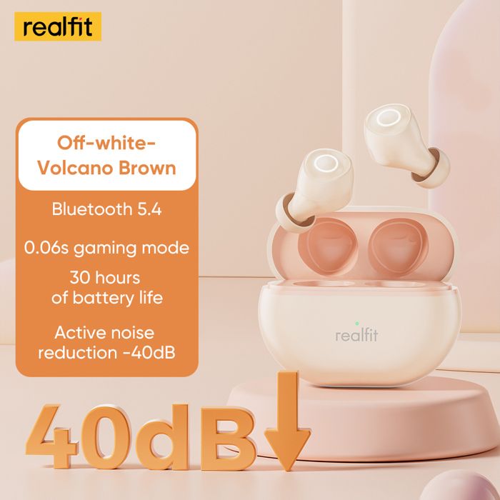 Realfit F4 Mini ANC Bluetooth écouteurs 40dB suppression Active du bruit  Couleur Beige