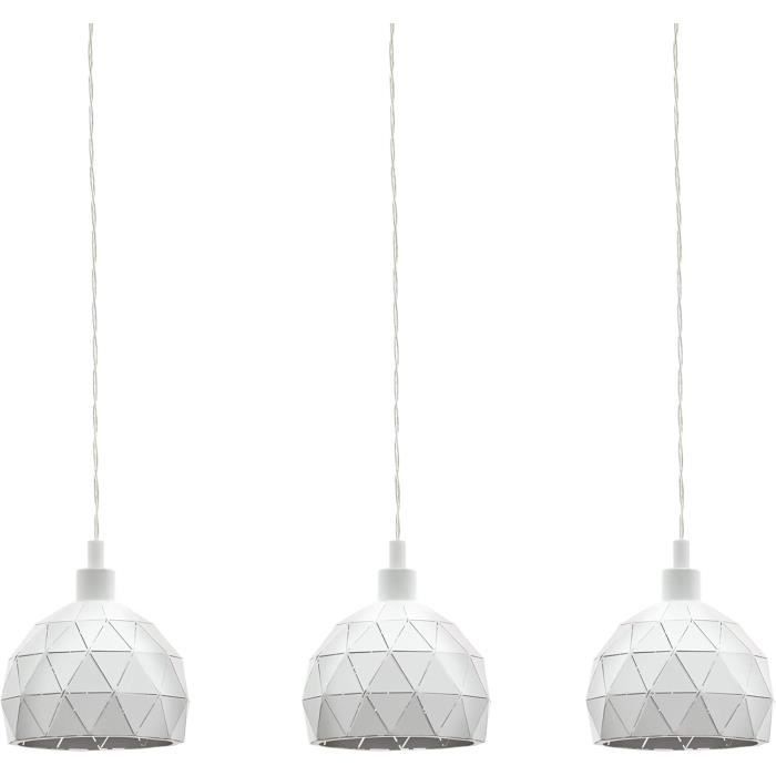Suspension Roccaforte en acier blanc pour salon et salle à manger