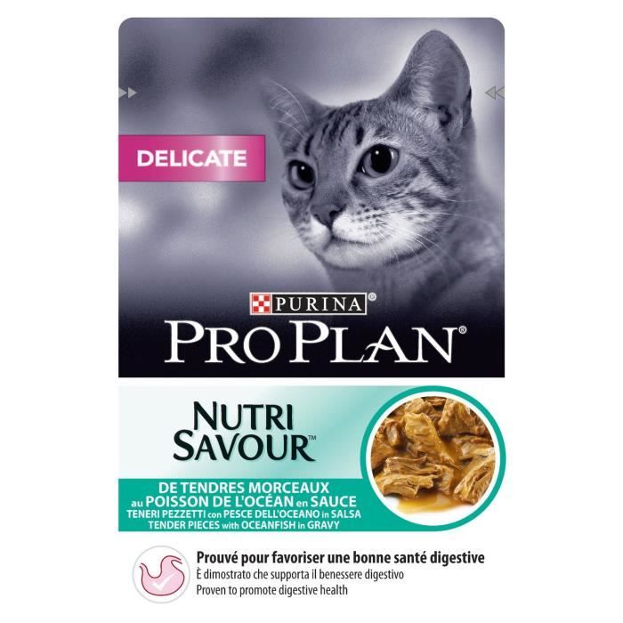 PRO PLAN Nutrisavour Delicate au poisson - Pochons - Pour chat adulte - 26x85 g