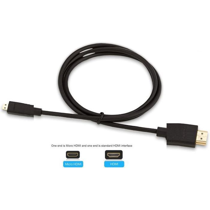 Cable HDMI vers micro HDMI haut débit - 1.8 m Haute Qualite Premium 6tf