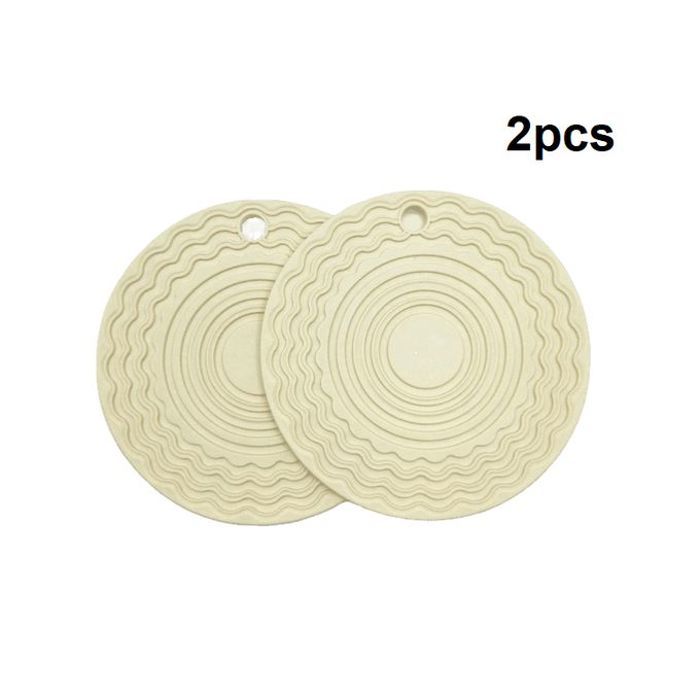 Sous-plats antidérapants en silicone jaune 19 cm (lot de 2)