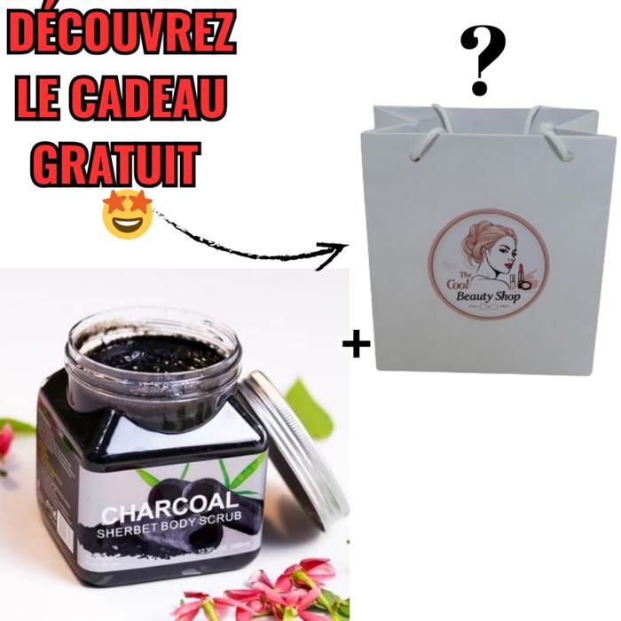 Gommage Corps - WOKALI - Charcoal Sherbet - 350ml - Cadeau de bienvenue gratuit - Mixte