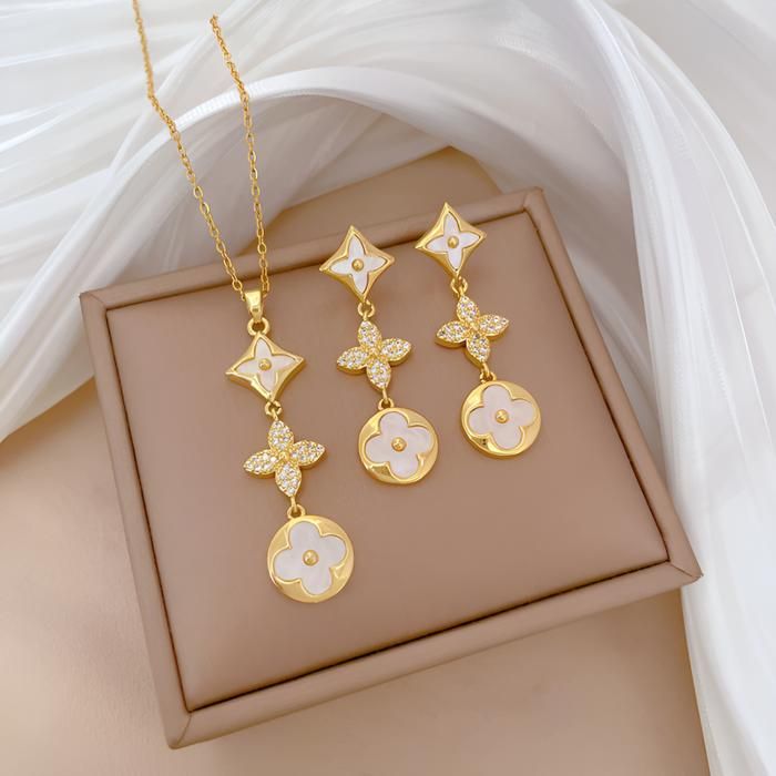 Ensemble de Bijoux - EGO - EGO018 - Dorée - Acier - Cristal