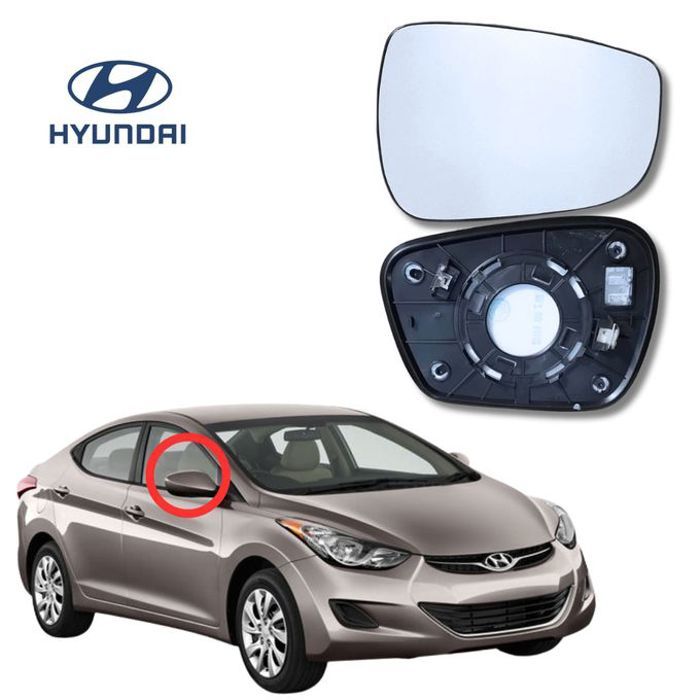 Verre Retroviseur Droit pour Hyundai Elantra