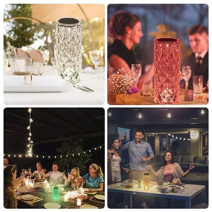 Veilleuse tactile en cristal-lampe de chevet en acrylique