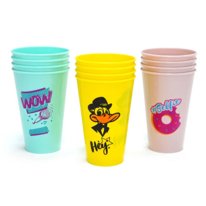 Verres en plastique - Set de 4 - Multicolore - Résistants - Compatibles lave-vaisselle