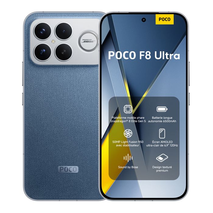 Smartphone - XIAOMI - POCO F8 Ultra - 16 Go RAM - 512 Go - AMOLED-skärm 6,9" 120 Hz