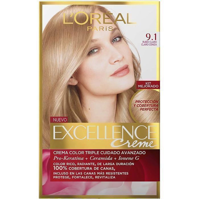 L'Oréal Paris Excellence - Crème coloration permanente Triple Soin 9.1 BLOND TRES CLAIR