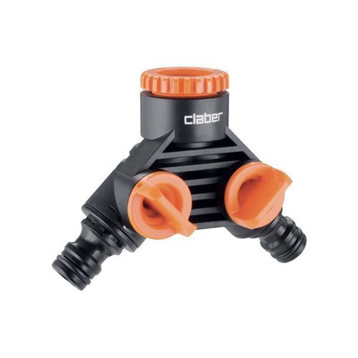 Claber Distributeur d'eau 2 sorties pour robinet jardin