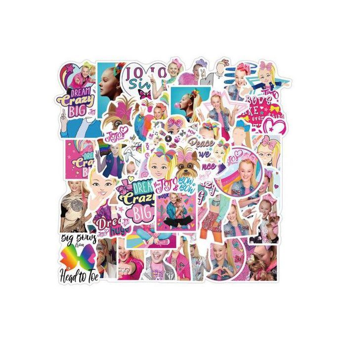 Stickers - JOJO Siwa - Pop Star - 50 Pcs - Multicolore - Décoration murale - Waterproof