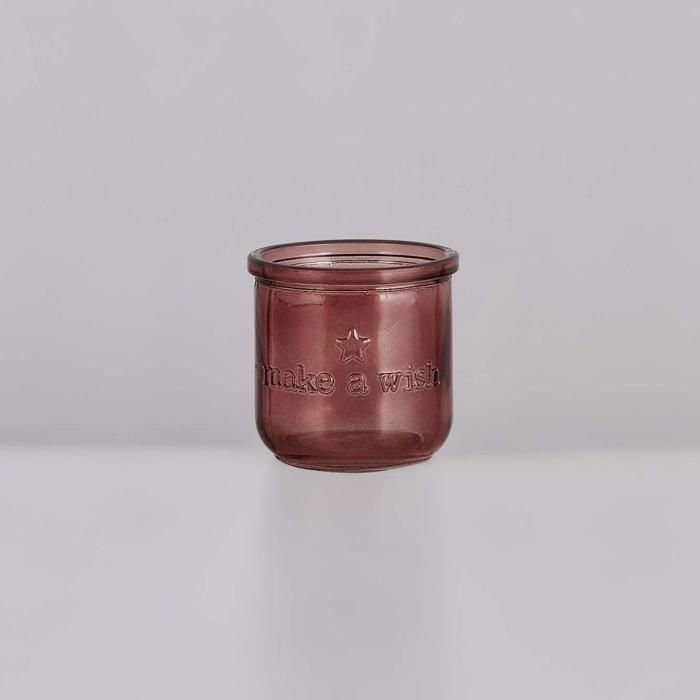 Bougeoir - BELLA MAISON - Make a Wish - Verre - Rouge - Extérieur