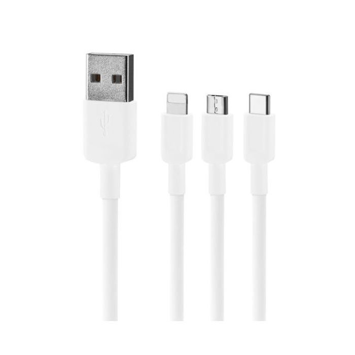 Câble de charge rapide 3 en 1 3.0A Micro USB.Type-c.Lightning