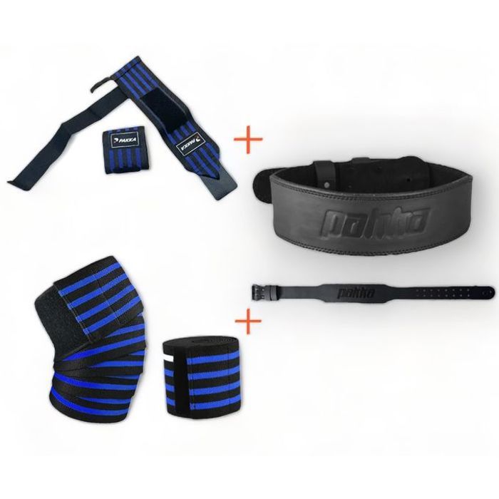 Pakka Pack musculation Ceinture MEDIUM + bandes de poignets +bandes de genoux