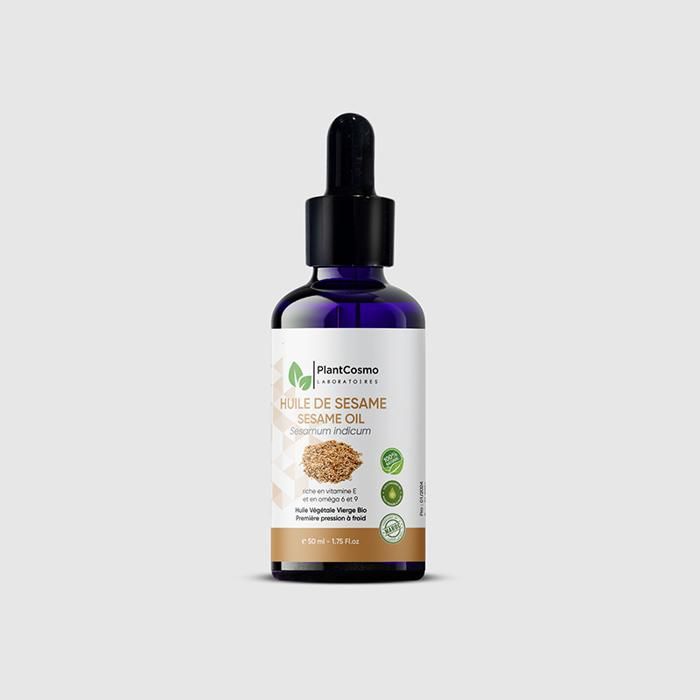 Huile Végétale Bio de Sésame - PLANTCOSMO LABORATOIRES - 50 ml - Hydratante - Nourrissante - Apaisante