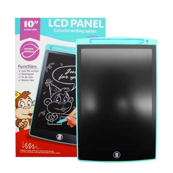 Ardoise de Dessin LCD 10 Pouces - Tablette d'Écriture pour Enfants - Bleu