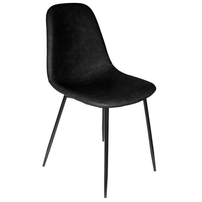 Chaise de salle à manger - AMBER - Noir - 43.7 x 85.5 x 54.2 cm - Plastique PU - Design contemporain