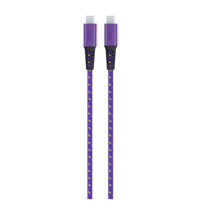 Câble USB-C - GOUI - FLEX Fashion - Kevlar 60W - 1,5 m - Violet/Jaune