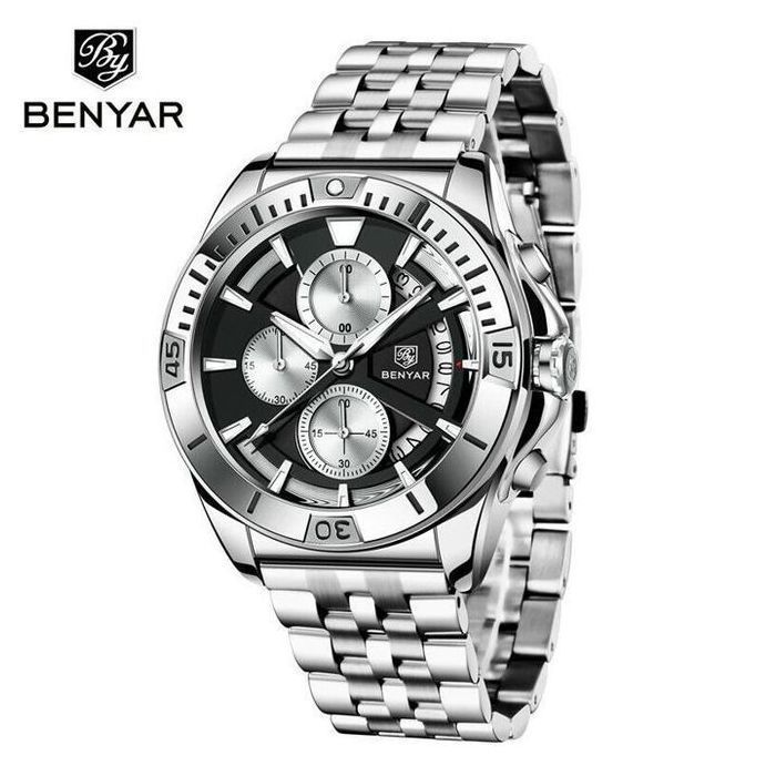 Benyar Montre Homme En Acier 100% Originale à Quartz