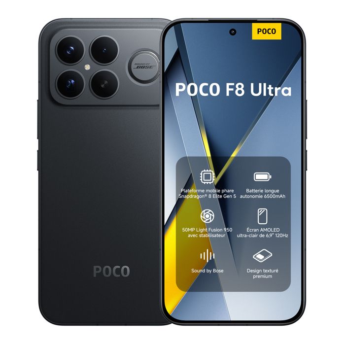 Smartphone - XIAOMI - POCO F8 Ultra - 16 Go RAM - 512 Go lagring - AMOLED-skärm 6,9" 120 Hz